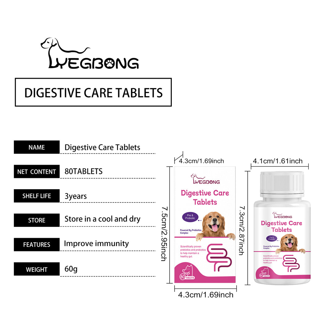 Yegbong Dog Probiotic Tablets To Improve Intestinal Health, Balance Digestion And Absorption Of Pet Nutritional Supplements