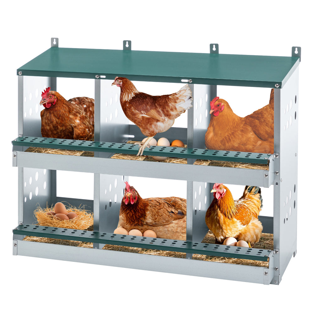 Metal Nesting Boxes for Chicken,3 Compartment Nesting Box,Galvanized steel Nesting Boxes for Hens, Easy to Assemble