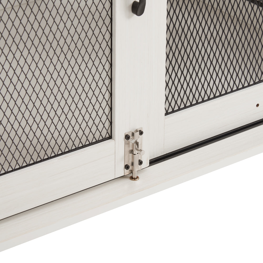 Farmhouse Dog Cage Crate Furniture with Sliding Barn Door,  Farmhouse Wooden Dog Kennel End Table with Flip-top Plate Dog House with Detachable Divider for Small/Medium/Large Dog Gray