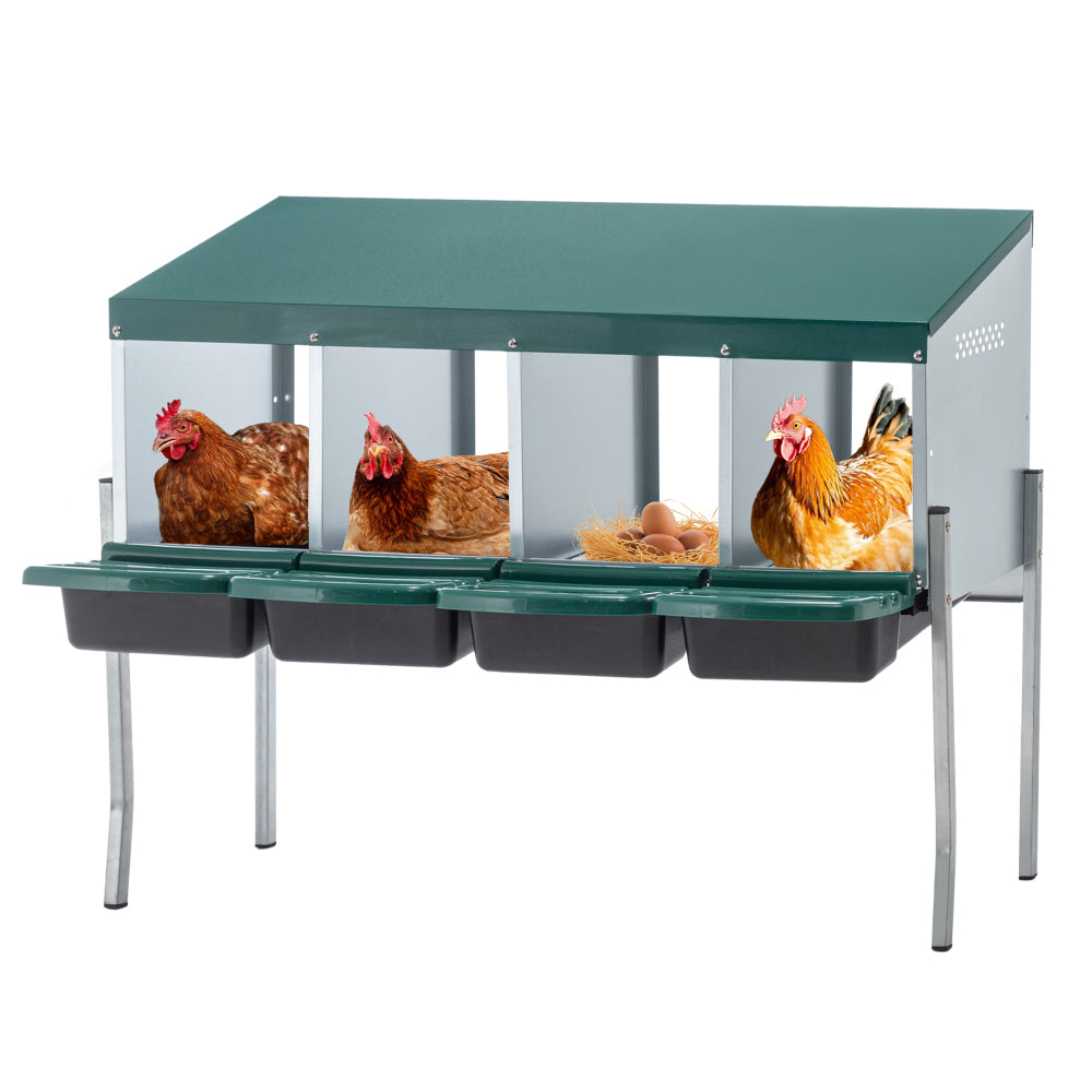 Metal Nesting Boxes for Chicken,3 Compartment Nesting Box,Galvanized steel Nesting Boxes for Hens, Easy to Assemble