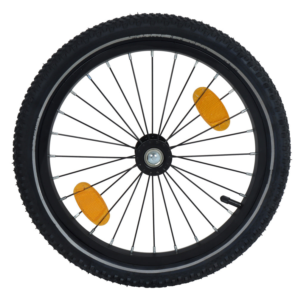 Extra Large 2-in-1 Bike Trailer & Push Cart for Pets - Detachable Bike Hitch & Push Handle Included , Quick ReleaseAll-Terrain Wheels , Non-Slip Floor, Internal Leash, Holds Up to 88 lbs, Black- Beige