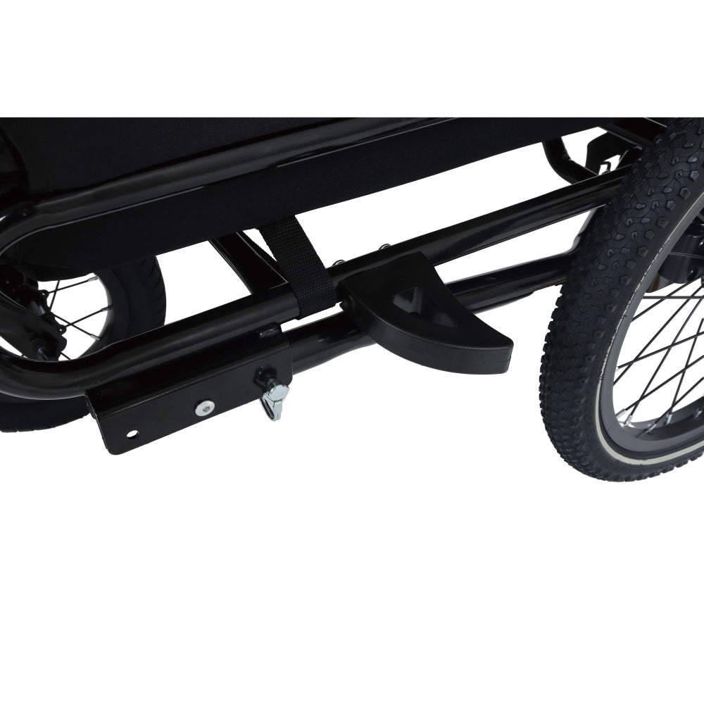 Extra Large 2-in-1 Bike Trailer & Push Cart for Pets - Detachable Bike Hitch & Push Handle Included , Quick ReleaseAll-Terrain Wheels , Non-Slip Floor, Internal Leash, Holds Up to 88 lbs, Black- Beige