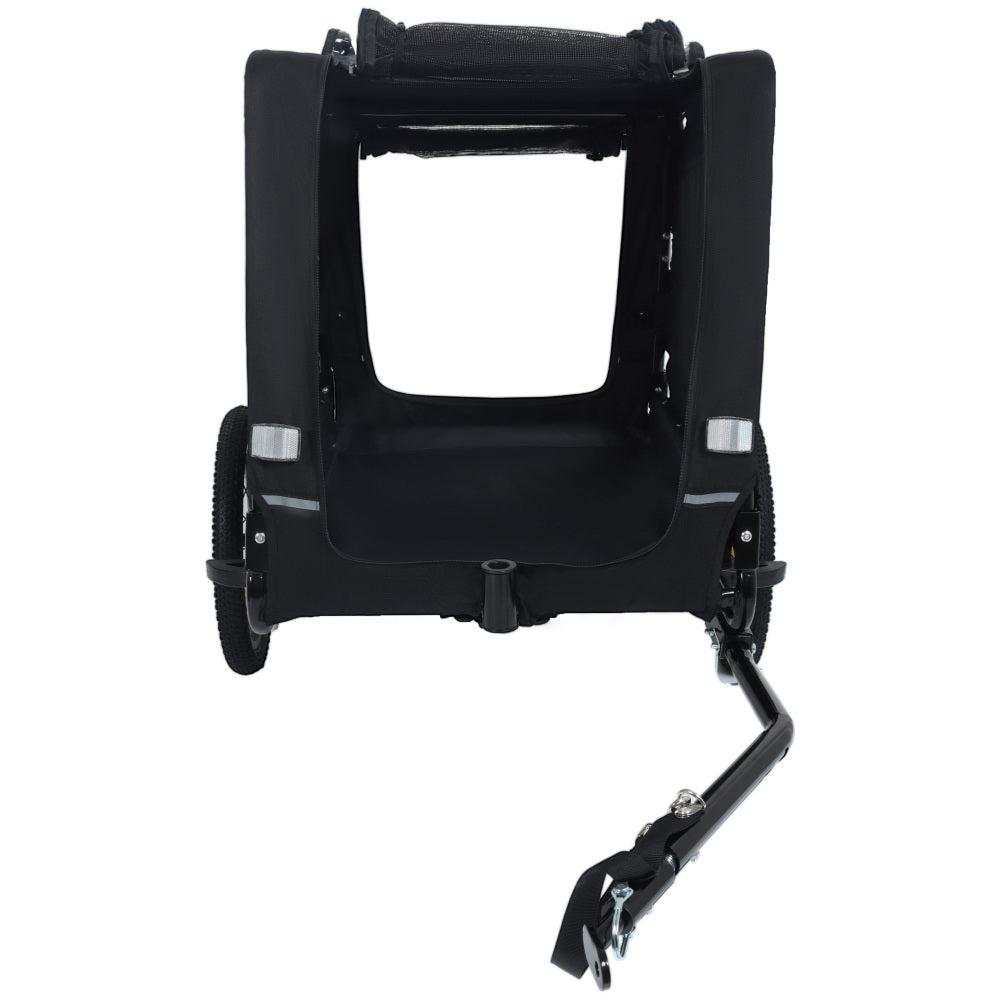 Extra Large 2-in-1 Bike Trailer & Push Cart for Pets - Detachable Bike Hitch & Push Handle Included , Quick ReleaseAll-Terrain Wheels , Non-Slip Floor, Internal Leash, Holds Up to 88 lbs, Black- Beige